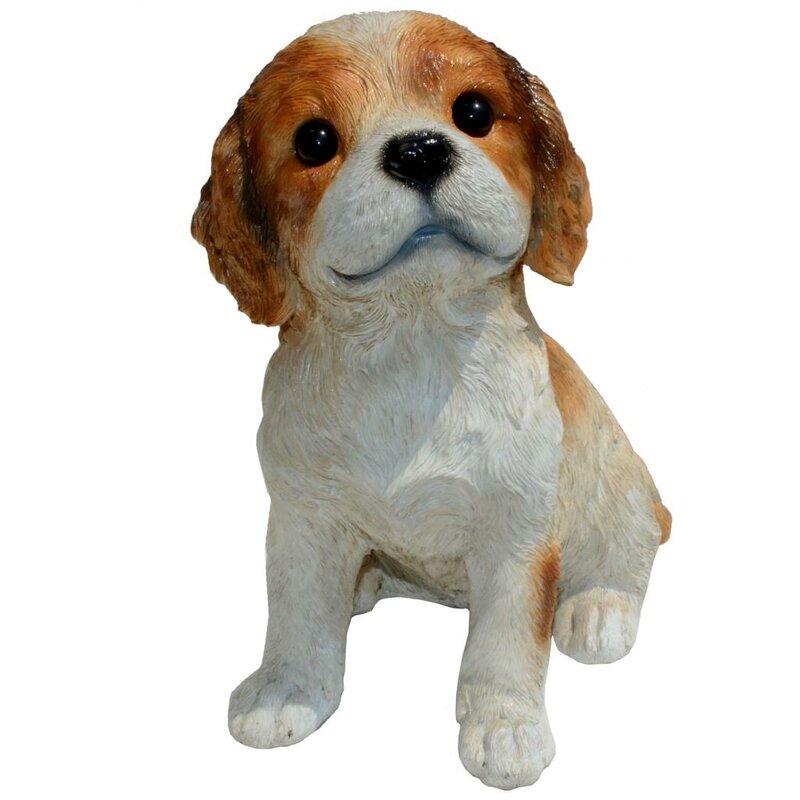 cavalier king charles spaniel concrete statue